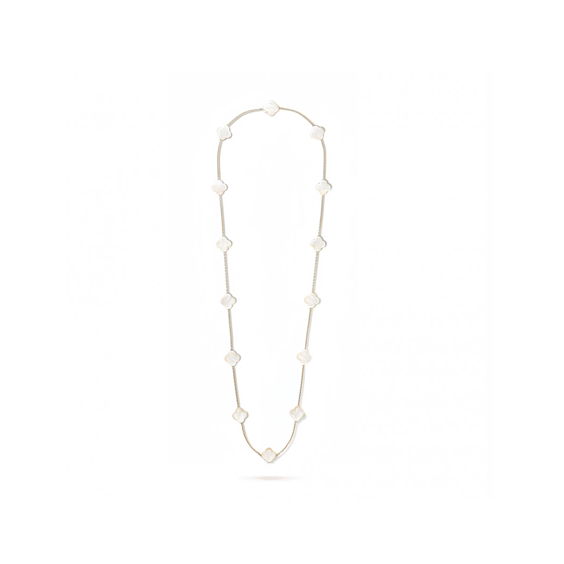 VAN CLEEF ARPELS PURE ALHAMBRA LONG NECKLACE, 14 MOTIFS - YELLOW GOLD, MOTHER-OF-PEARL  VCARA39900